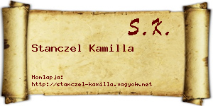 Stanczel Kamilla névjegykártya